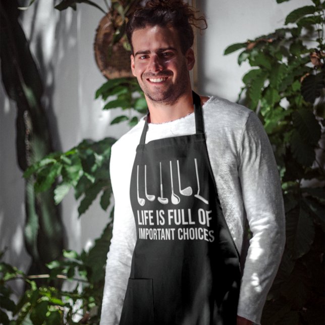 Life is Full Of Important Choices Golf Christmas Apron (Life is Full Of Important Choices Golf Christmas Apron)
