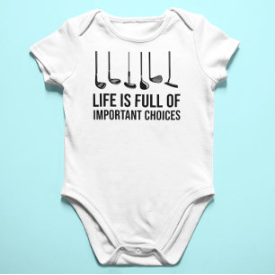Life is Full Of Important Choices Golf Christmas Baby Bodysuit