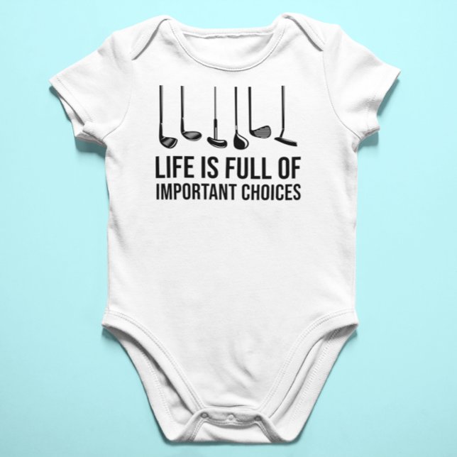 Life is Full Of Important Choices Golf Christmas Baby Bodysuit (Life is Full Of Important Choices Golf Christmas Baby Bodysuit)