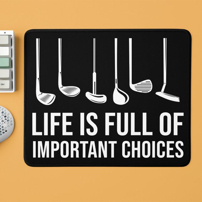 Life is Full Of Important Choices Golf Christmas Mouse Pad (Life is Full Of Important Choices Golf Christmas Mouse Pad)