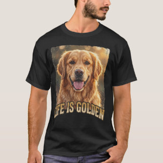 Life Is Golden Golden Retriever Dog T-Shirt | Vint
