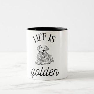 Life is Golden Minimlist Black White Coffee Mug