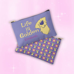 Life Is Golden Personalised Golden Retriever Accessory Pouch