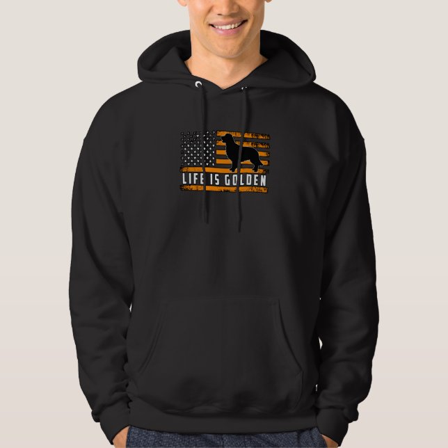 Life is Golden Retriever Dog Saying Hoodie (Front)