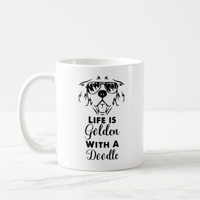 Life is Golden with a Doodle, Dog Mum Coffee Mug (Left)