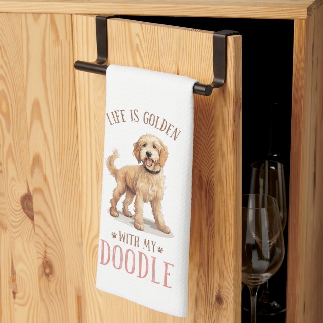 Life is Golden with a Doodle  Tea Towel (Thirds Fold)
