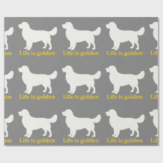Life is golden with a retriever wrapping paper
