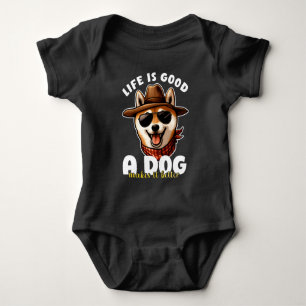 Life Is Good A Dog Makes It Better Dog Lover Gift Baby Bodysuit