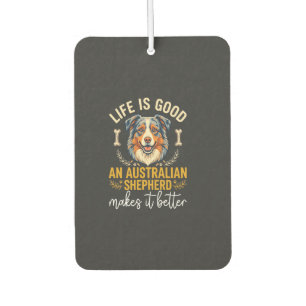 Life Is Good Australian Shepherd Dog Bone Car Air Freshener