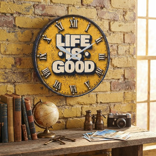 Life Is Good Inspirational Positive Home Office De Large Clock