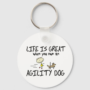 Life is Great Agility Dog Keychain