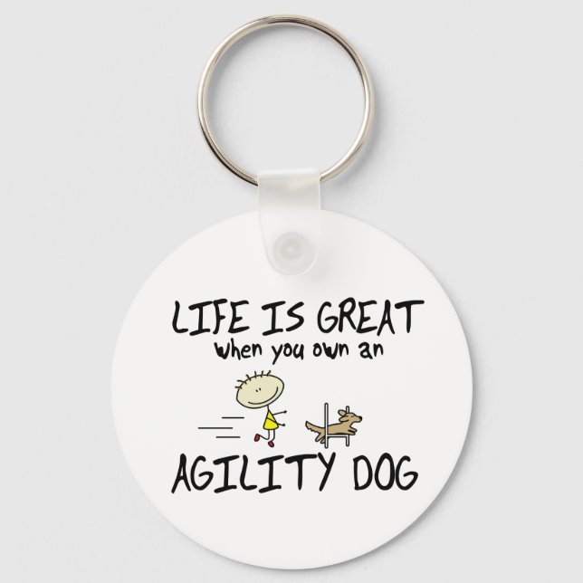 Life is Great Agility Dog Keychain (Front)