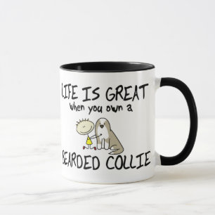 Life is Great Bearded Collie Mug (Fawn)