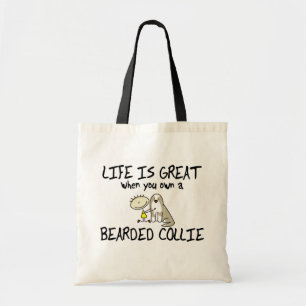 Life is Great Bearded Collie Tote Bag (Fawn)