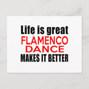 LIFE IS GREAT FLAMENCO MAKES IT BETTER POSTCARD