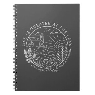 Life is Greater at the Lake – White and Grey Notebook