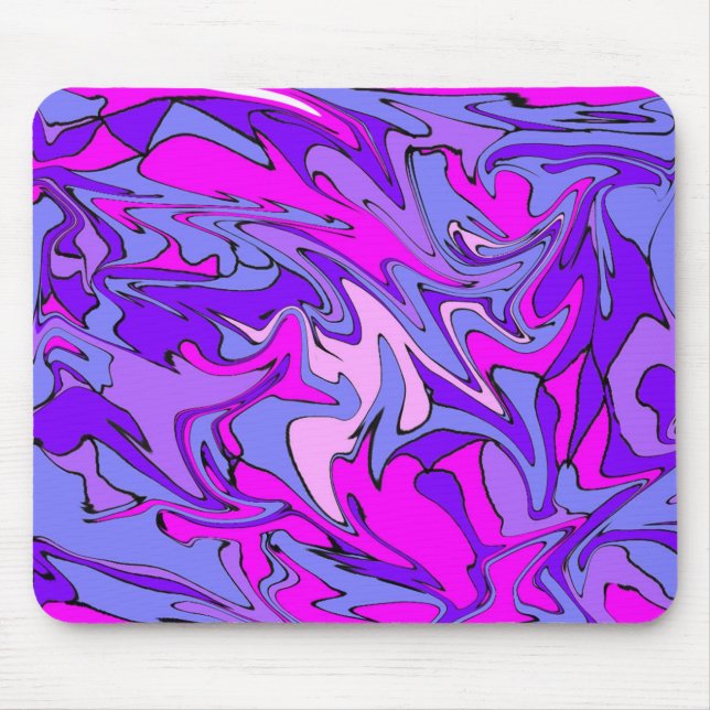 Life is Groovy, Man! Cool Retro Funky Line Mouse Pad (Front)