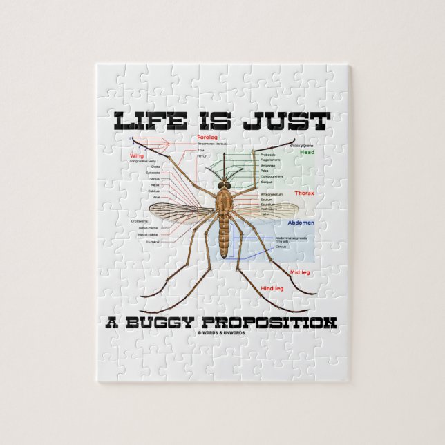 Life Is Just A Buggy Proposition (Mosquito Humour) Jigsaw Puzzle (Vertical)