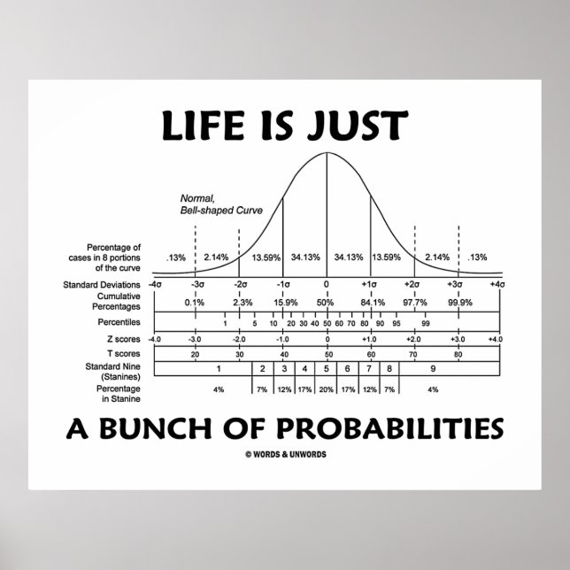 Life Is Just A Bunch Of Probabilities (Stats Fun) Poster (Front)