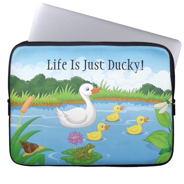 Life Is Just Ducky Laptop Sleeve (Front)