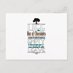 Life is Like a Box of Chocolates Quote Print Postcard