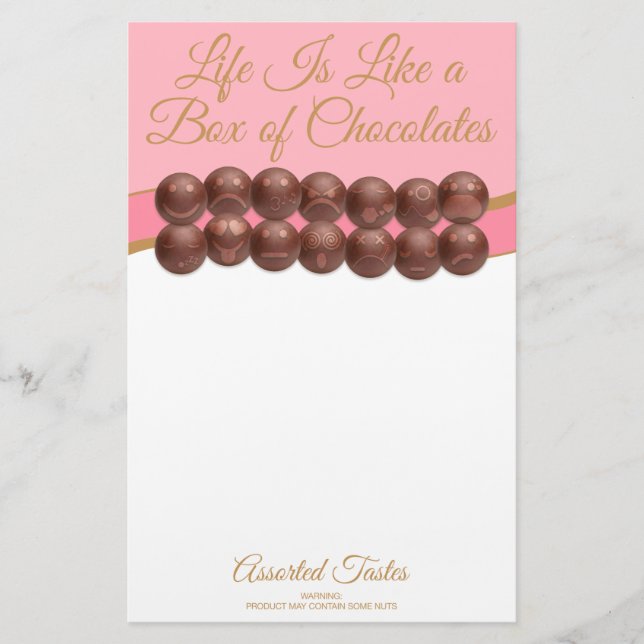 Life Is Like a Box of Chocolates Stationery (Front)