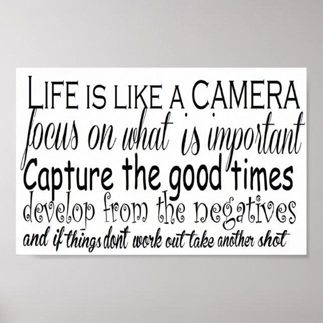 Life is like a camera poster (Front)