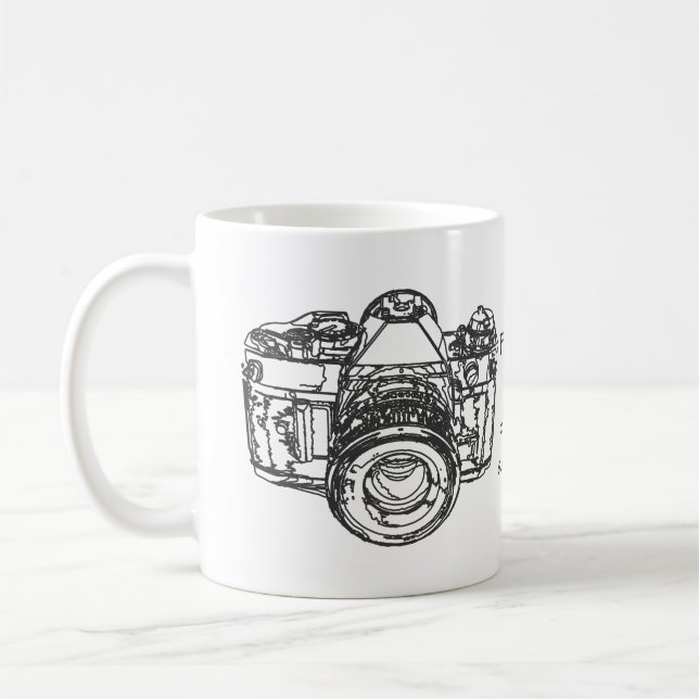 Life is like a camera quote coffee mug (Left)