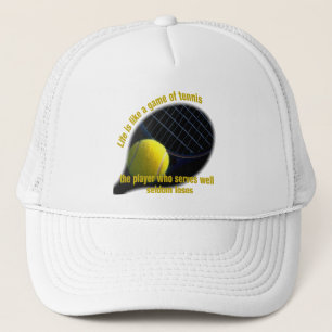 Life is like a game of tennis trucker hat