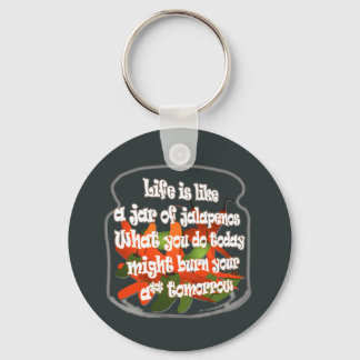 Life Is Like A Jar of Jalapenos...Keychain Key Ring