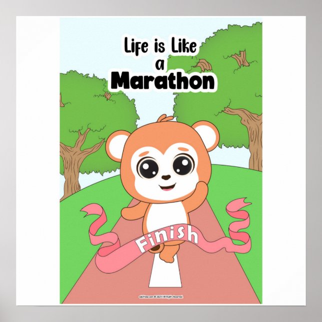 Life is like a marathon Wall art (Front)