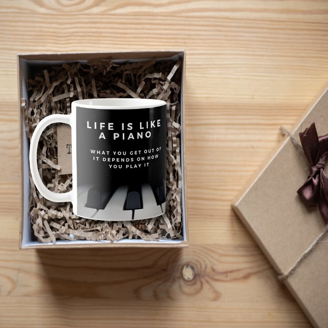 Life is Like a Piano Inspirational Coffee Mug (Creator Uploaded)
