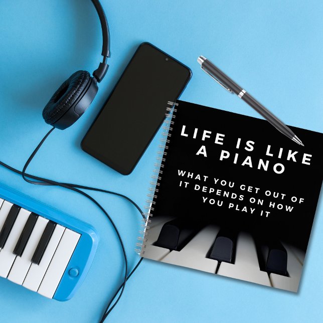 Life is Like a Piano Inspirational Notebook (Creator Uploaded)