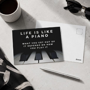 Life is Like a Piano Inspirational Postcard