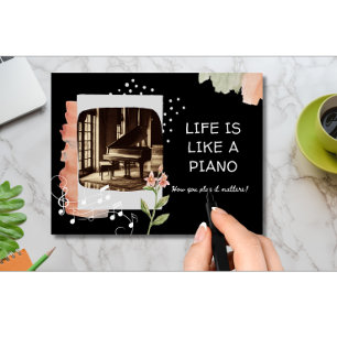 Life Is Like A Piano Inspirational Postcard