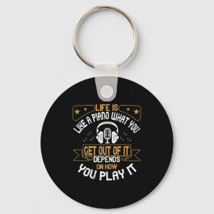 Life Is Like A Piano Key Ring