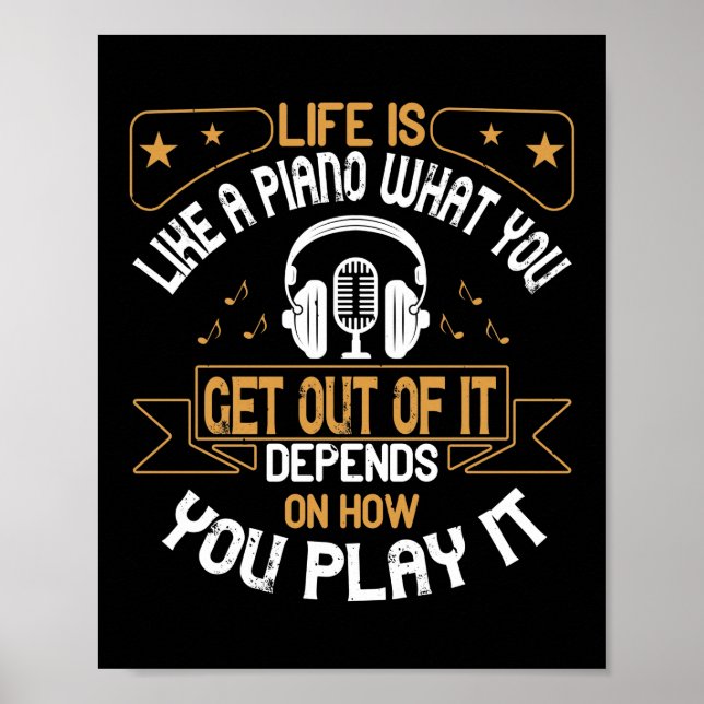 Life Is Like A Piano Poster (Front)