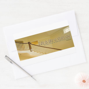 Life is like a staircase Inspirational Quote Rectangular Sticker