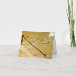 Life is like a staircase Inspirational Quote Thank You Card