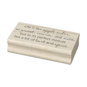 Life is Like Apple Cider Sentiment Rubber Stamp
