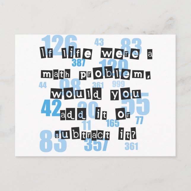 Life is like math postcard (Front)