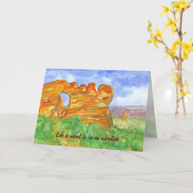 Life Is Meant To Be An Adventure Rocks Birthday Card (Yellow Flower)