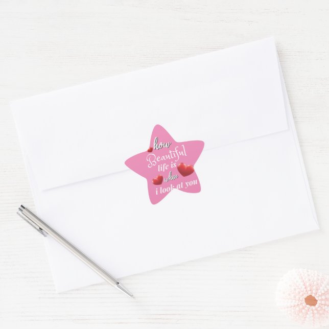 life is nice when I look at you Star Sticker (Envelope)