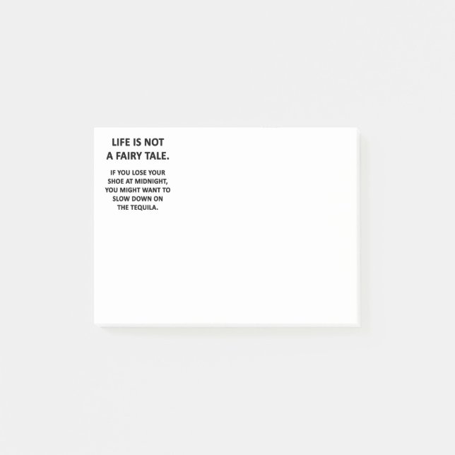 Life Is Not a Fairy Tale Post-it Notes (Front)