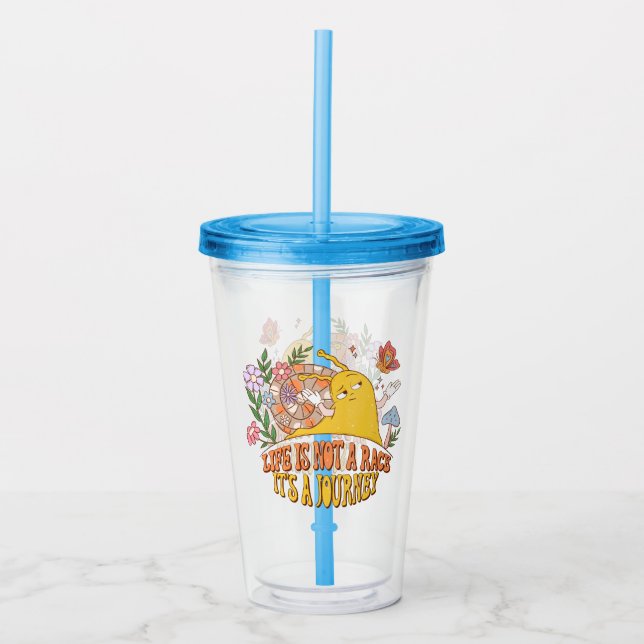 Life Is Not A Race, It's A Journey Acrylic Tumbler (Front)