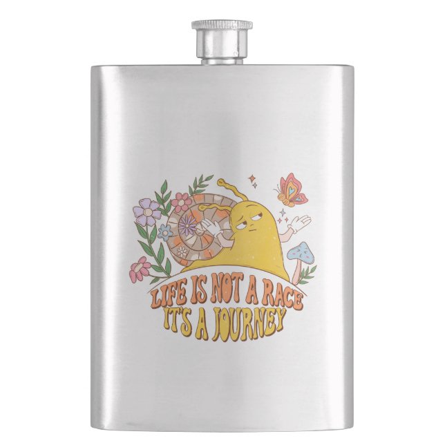 Life Is Not A Race, It's A Journey Hip Flask (Front)