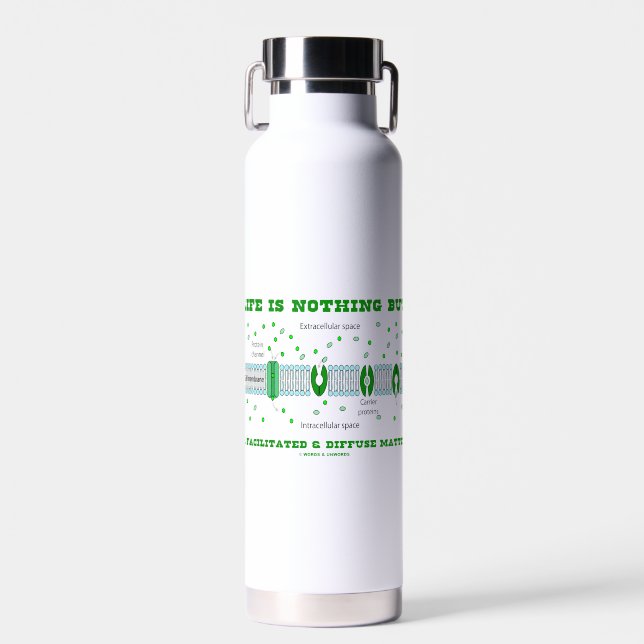 Life Is Nothing But A Facilitated & Diffuse Matter Water Bottle (Front)