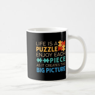 Life Is Puzzle Enjoy Each Ece _ Jigsaw Puzzle Love Coffee Mug
