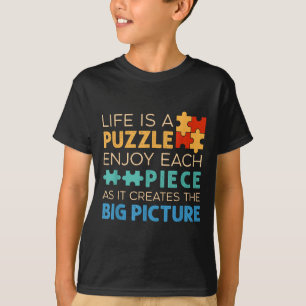 Life Is Puzzle Enjoy Each Ece _ Jigsaw Puzzle Love T-Shirt