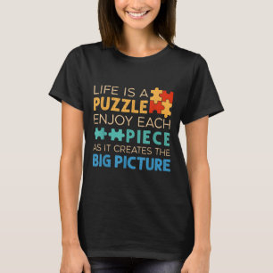 Life Is Puzzle Enjoy Each Ece _ Jigsaw Puzzle Love T-Shirt